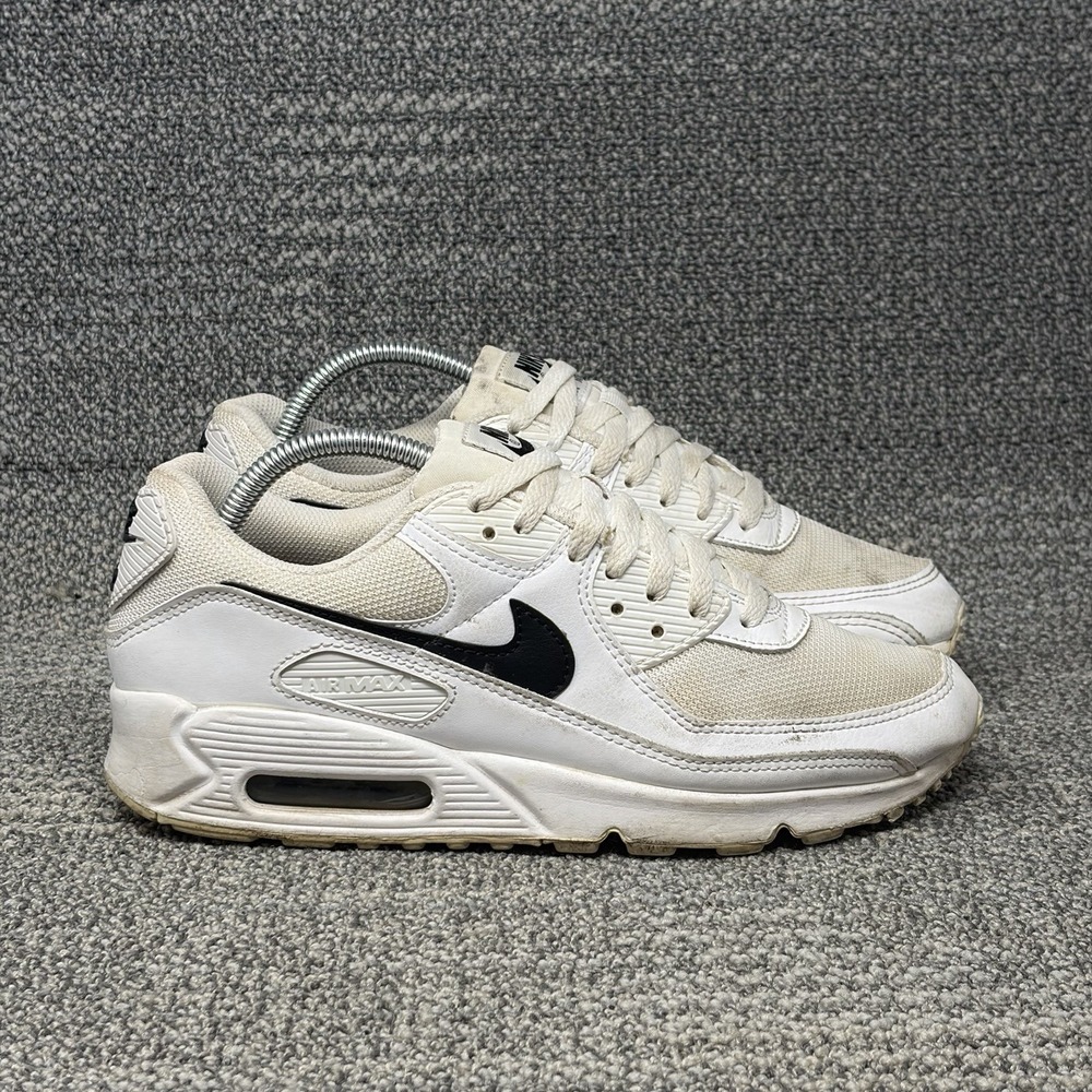 Nike Air Max 90 Women's Size 9.5 White Black Athletic Sneakers Shoes CQ2560-101
